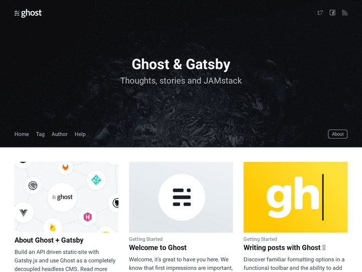 Screenshot of gatsby-starter-ghost