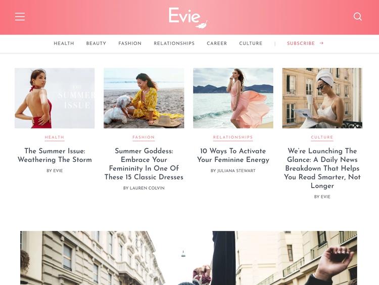 Screenshot of Evie Magazine