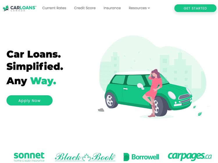 Screenshot of Car Loans Canada