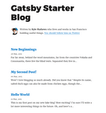 Gatsby blog starter rendering in a browser