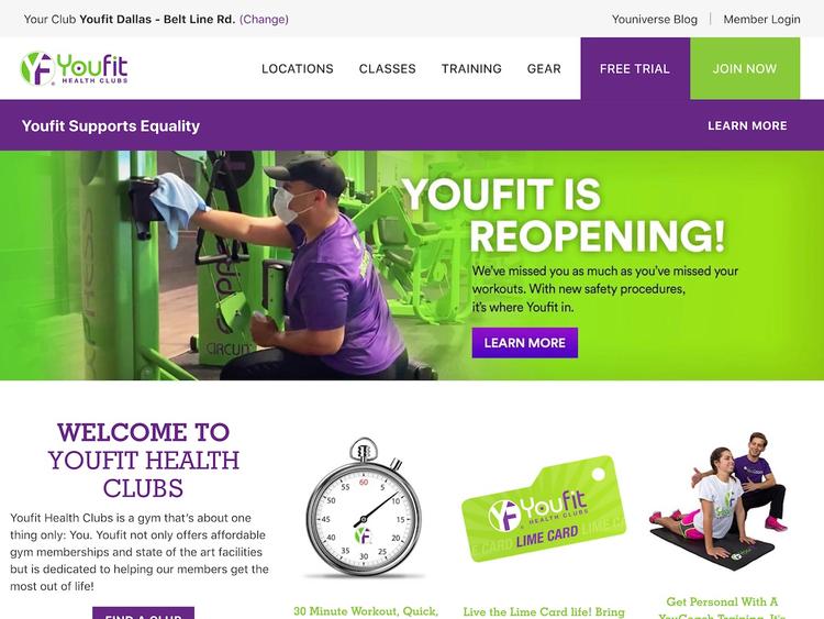 Screenshot of Youfit Health Clubs