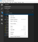 Deploy to Azure storage from right click context menu