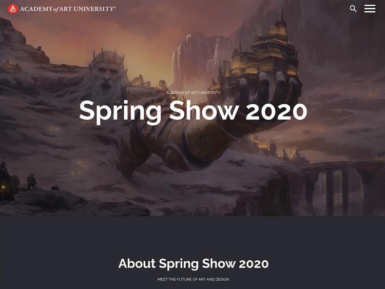 Screenshot of Academy of Art Spring 2020 Show
