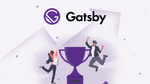 Gatsby logo being celebrated by a trophy
