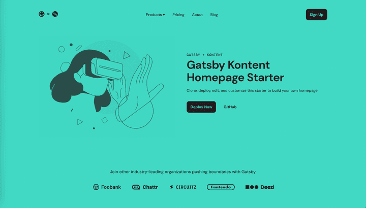 Screenshot of gatsby-starter-kontent-ai-homepage