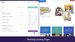 animated workflow of building landing pages with gatsby components