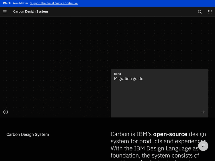 Screenshot of Carbon Design Systems